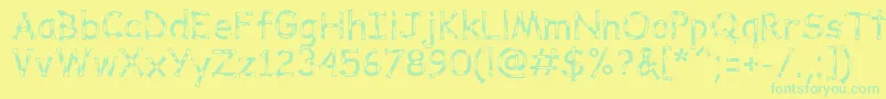 DalmataDreamRegular Font – Green Fonts on Yellow Background