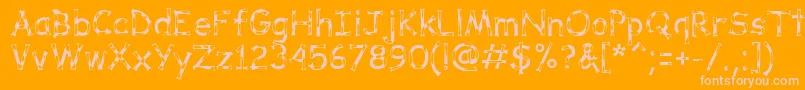 Fonte DalmataDreamRegular – fontes rosa em um fundo laranja