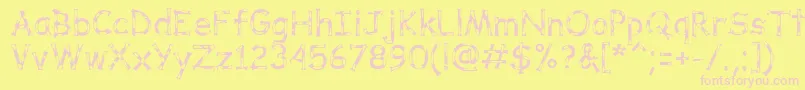 DalmataDreamRegular-Schriftart – Rosa Schriften auf gelbem Hintergrund