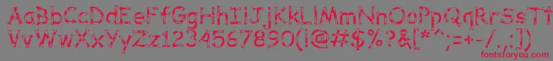 DalmataDreamRegular-Schriftart – Rote Schriften auf grauem Hintergrund