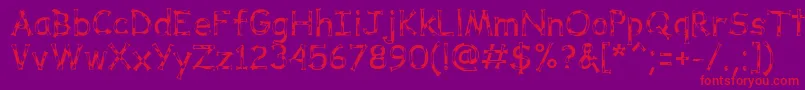 DalmataDreamRegular Font – Red Fonts on Purple Background