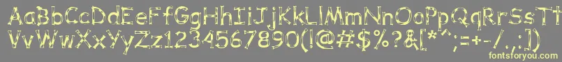 Weitere Informationen zur DalmataDreamRegular-Schriftart DalmataDreamRegular-Schriftart – Gelbe Schriften auf grauem Hintergrund
