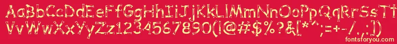 DalmataDreamRegular Font – Yellow Fonts on Red Background