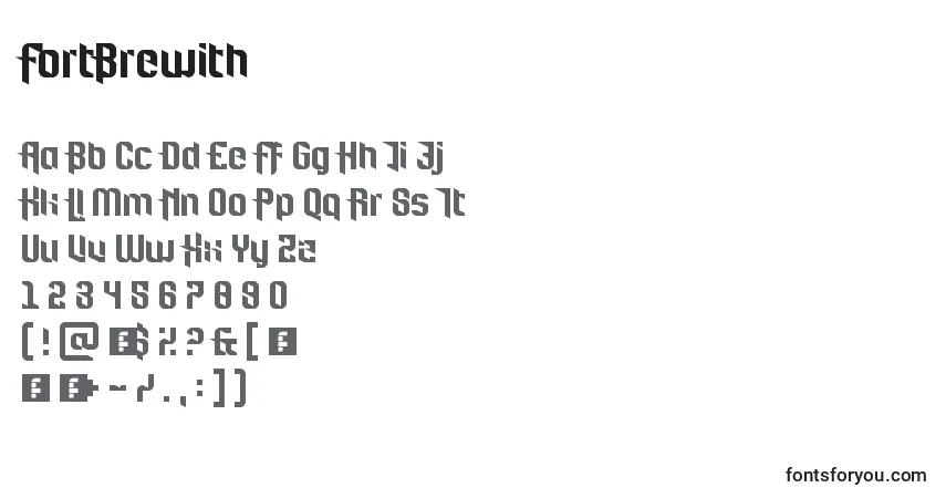 A fonte FortBrewith – alfabeto, números, caracteres especiais