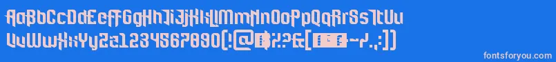 フォントFortBrewith – ピンクの文字、青い背景