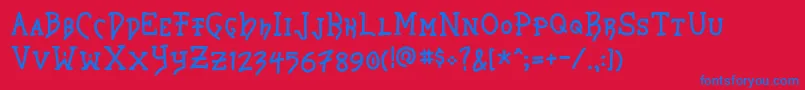 Storkbill Font – Blue Fonts on Red Background