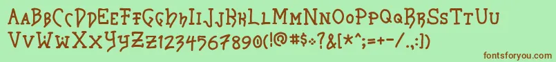 Storkbill Font – Brown Fonts on Green Background