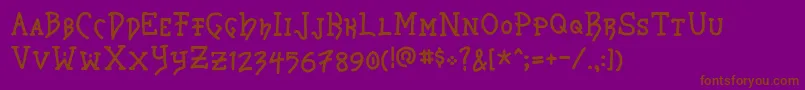 フォントStorkbill – 紫色の背景に茶色のフォント