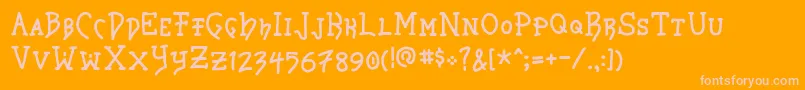 Storkbill Font – Pink Fonts on Orange Background