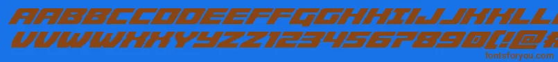 Cruiserfortresssuperital Font – Brown Fonts on Blue Background