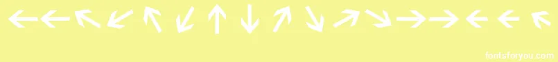 Sebastianarrowsmediumblack Font – White Fonts on Yellow Background