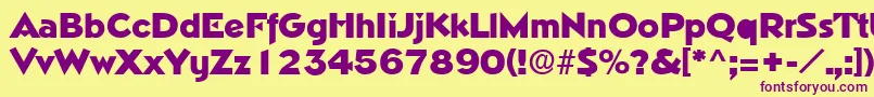 PythagorasRegular Font – Purple Fonts on Yellow Background