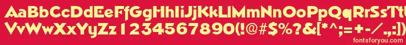 PythagorasRegular Font – Yellow Fonts on Red Background