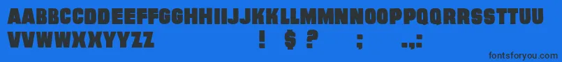 EvilConspiracyRegular Font – Black Fonts on Blue Background
