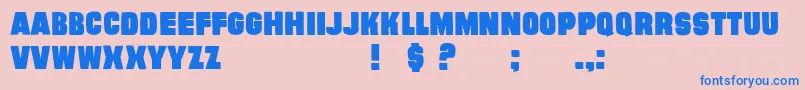 EvilConspiracyRegular Font – Blue Fonts on Pink Background