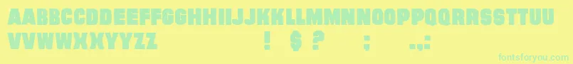 EvilConspiracyRegular Font – Green Fonts on Yellow Background