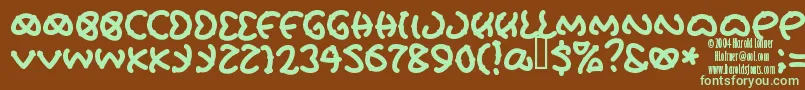 Pretu Font – Green Fonts on Brown Background