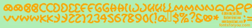 Pretu Font – Orange Fonts on Green Background