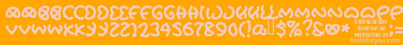 Pretu Font – Pink Fonts on Orange Background