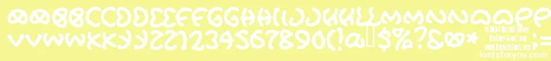 Pretu Font – White Fonts on Yellow Background