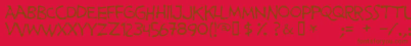 フォントPrimeMinisterOfCanada – 赤い背景に茶色の文字