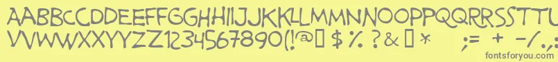 PrimeMinisterOfCanada-fontti – harmaat kirjasimet keltaisella taustalla
