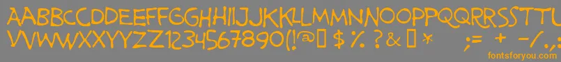 フォントPrimeMinisterOfCanada – オレンジの文字は灰色の背景にあります。