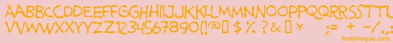 フォントPrimeMinisterOfCanada – オレンジの文字がピンクの背景にあります。