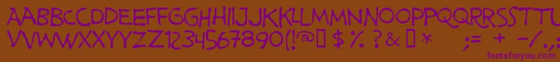 PrimeMinisterOfCanada-fontti – violetit fontit ruskealla taustalla