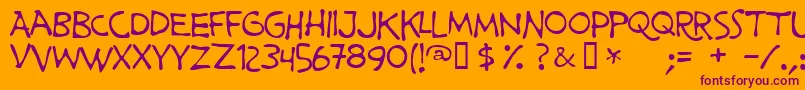 Шрифт PrimeMinisterOfCanada – фиолетовые шрифты на оранжевом фоне