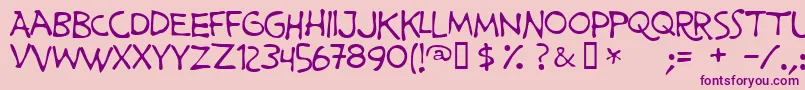 PrimeMinisterOfCanada-fontti – violetit fontit vaaleanpunaisella taustalla
