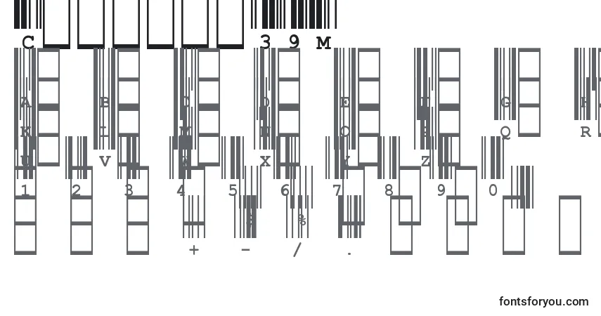 Шрифт Ciacode39M – алфавит, цифры, специальные символы