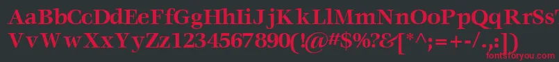 フォントVoracesskBold – 黒い背景に赤い文字