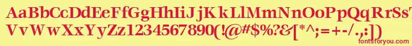 VoracesskBold Font – Red Fonts on Yellow Background