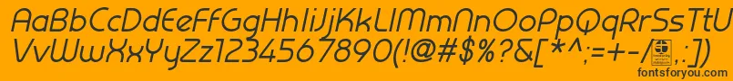 PrestijItalicDemo Font – Black Fonts on Orange Background