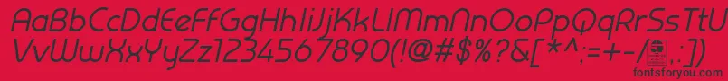 PrestijItalicDemo Font – Black Fonts on Red Background