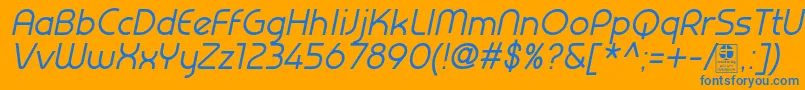 More about PrestijItalicDemo Font PrestijItalicDemo Font – Blue Fonts on Orange Background