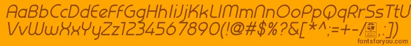 PrestijItalicDemo Font – Brown Fonts on Orange Background