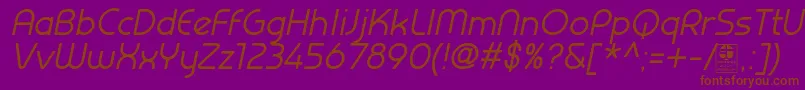 PrestijItalicDemo Font – Brown Fonts on Purple Background
