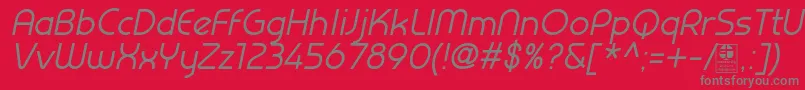 PrestijItalicDemo Font – Gray Fonts on Red Background