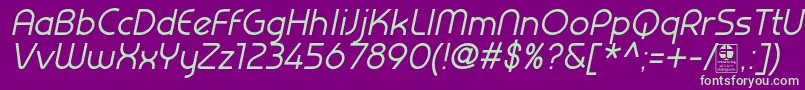 PrestijItalicDemo Font – Green Fonts on Purple Background