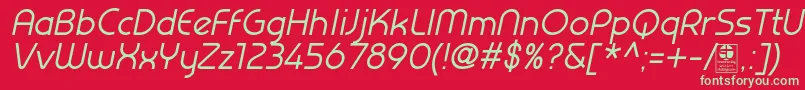 PrestijItalicDemo Font – Green Fonts on Red Background