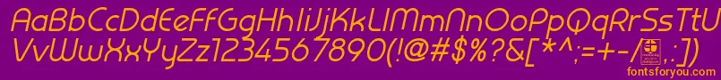 PrestijItalicDemo Font – Orange Fonts on Purple Background