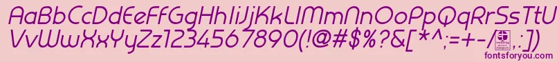 PrestijItalicDemo Font – Purple Fonts on Pink Background