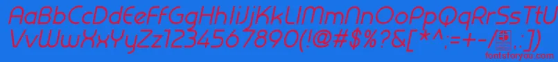 PrestijItalicDemo Font – Red Fonts on Blue Background