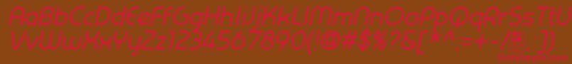 PrestijItalicDemo Font – Red Fonts on Brown Background
