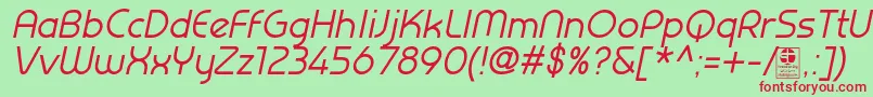 PrestijItalicDemo Font – Red Fonts on Green Background