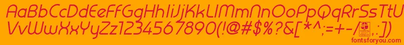 PrestijItalicDemo Font – Red Fonts on Orange Background