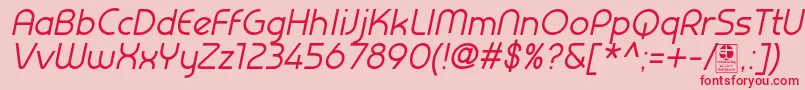 PrestijItalicDemo Font – Red Fonts on Pink Background
