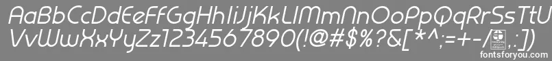 PrestijItalicDemo Font – White Fonts on Gray Background